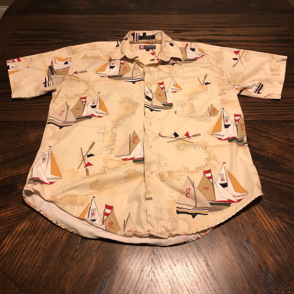 Men’s Chaps Ralph Lauren Sailing Shirt Size M VTG